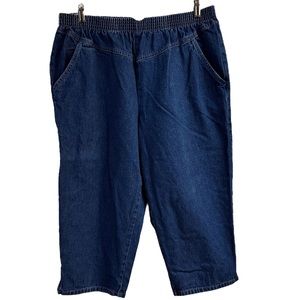 Lord Isaacs Elastic Waist Lounge Pants Stretchy Capris Knee Plus Size 18